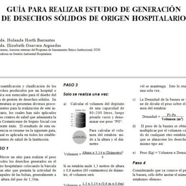Guía Para Realizar Estudio de Generación de Desechos Sólidos de Origen Hospitalario