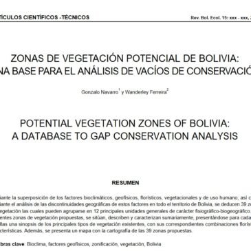Zonas de Vegetación Potencial de Bolivia
