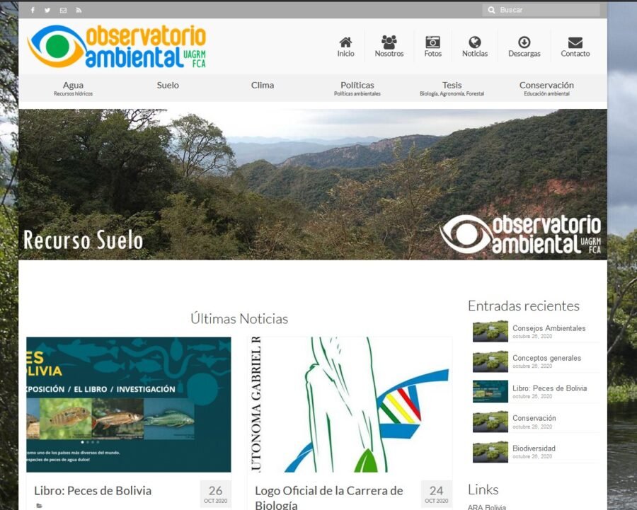 Nuevo sitio web del Observatorio Ambientl UAGRM