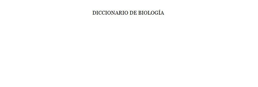 Diccionario de Biología